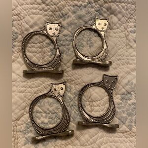 Vintage Cat napkin rings set of 4